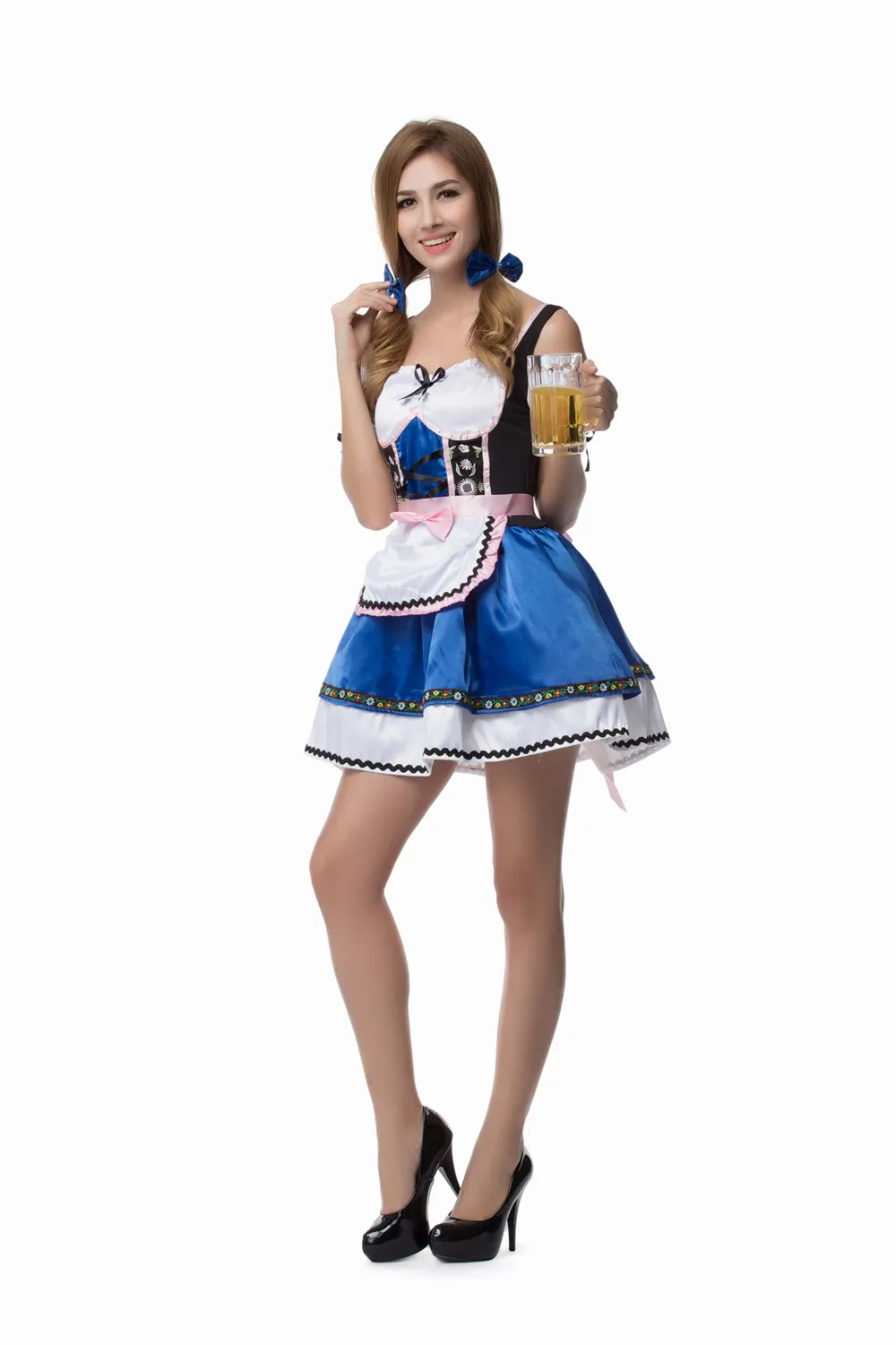 Ladies Traditional Oktoberfest Costume German Bavarian Dirndl Dress Beer Wench Costume