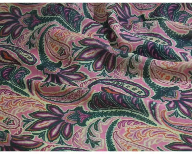 

1yard new style ramie fabric Colorful flowers printing pathwork Skirt dress shirt bag cheongsam fabric for clothing