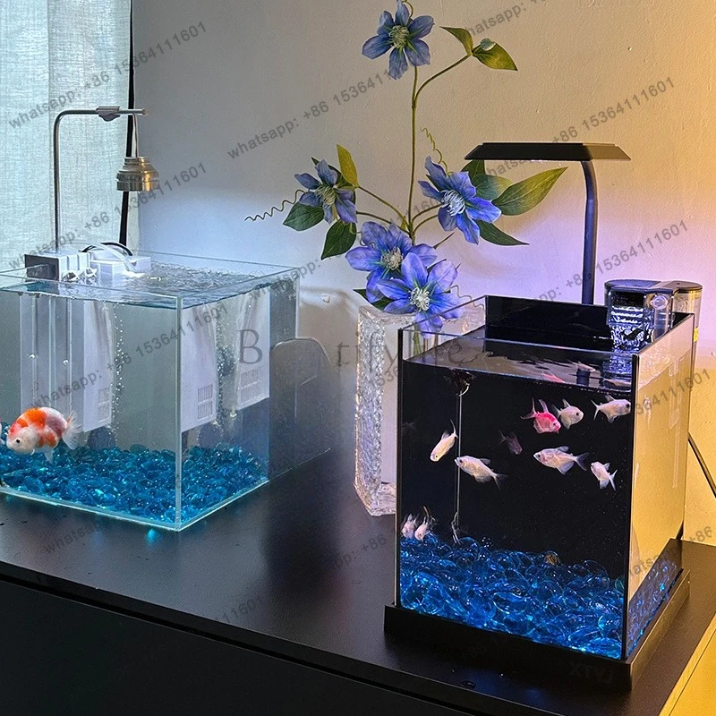 JJ Fish tank living room new small home office fighting fish belt base