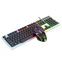 GT100 New Wired Mouse and Keyboard Set LED Lights Gaming Keyboard and Mouse Combos for Computer Laptop Keyboard Mouse Combo