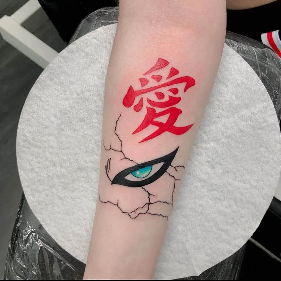 Anime Love Eye Temporary Tattoos Cartoon Transfer Tattoo Arm Hand Thigh Body Art Waterproof Fake Tatoo Sticker for Woman Men