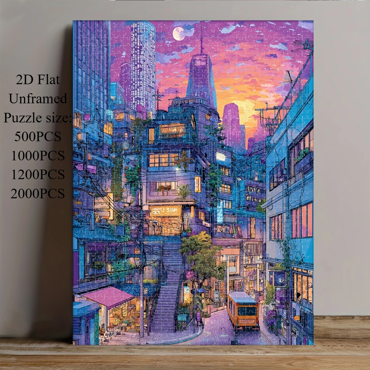 Adult Jigsaw Puzzle 500/1000 Pieces Puzzle Twilight Anime City Paper Puzzle Decorative Painting Exercise Brain Thinking