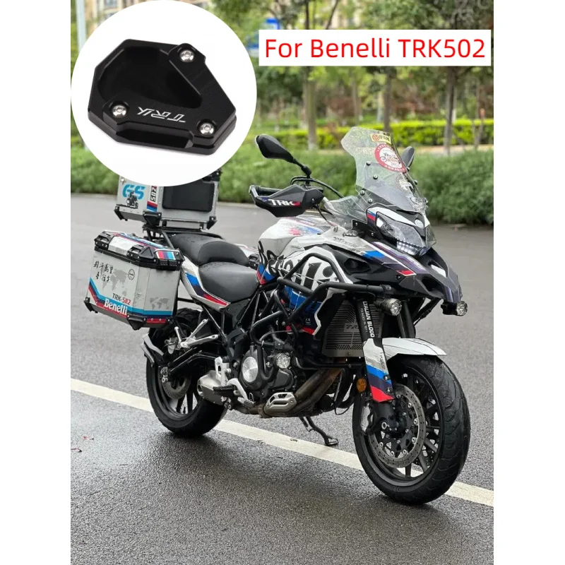 

Fit For Benelli TRK502 TRK 502 2020 2021 Motorcycle Accessories CNC Kickstand Foot Side Stand Extension Pad Support Plate