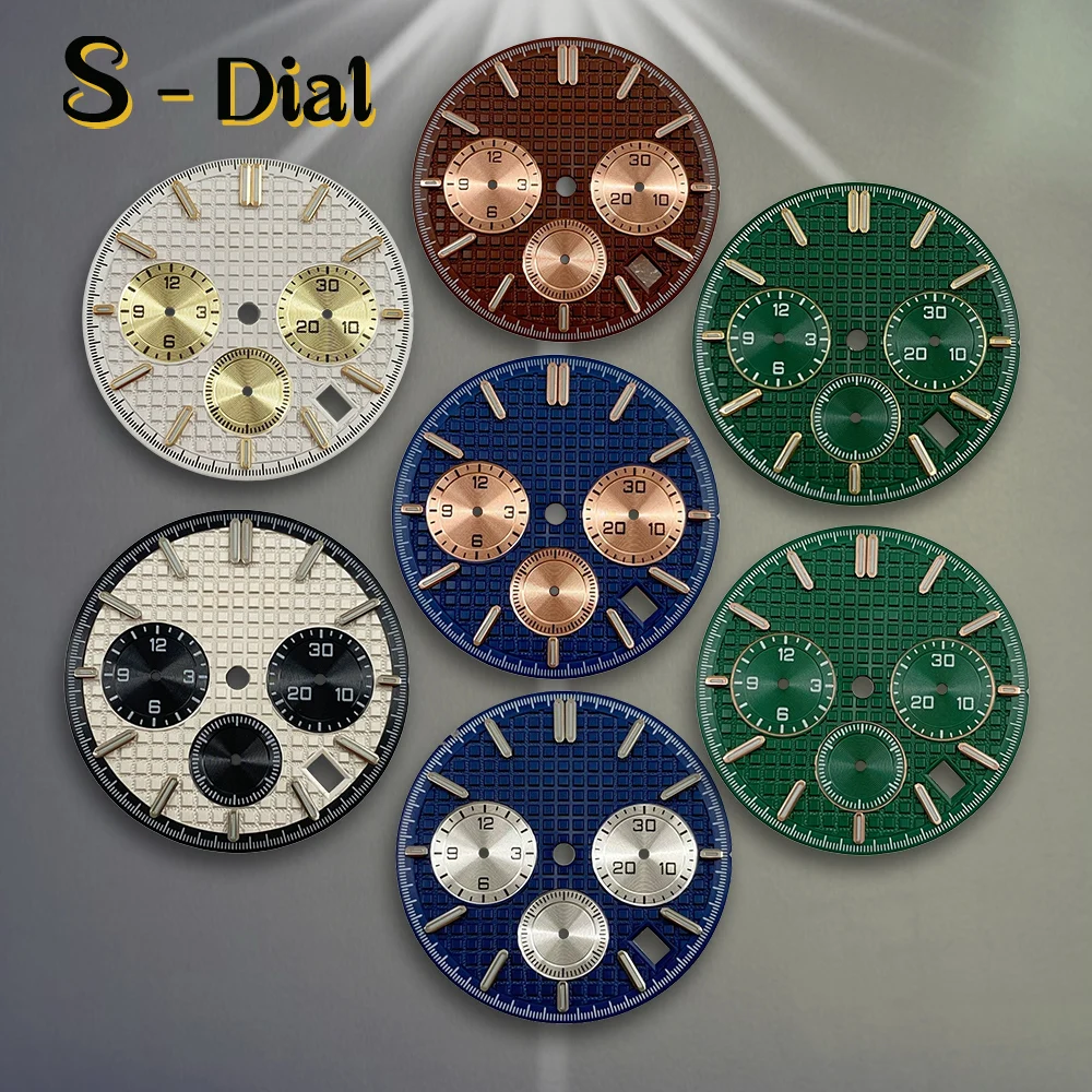31.8mm S Logo VK63 Gradient Dial Movement Green Luminous Quality Delicate AP Watch Modification Accessories Repair tools