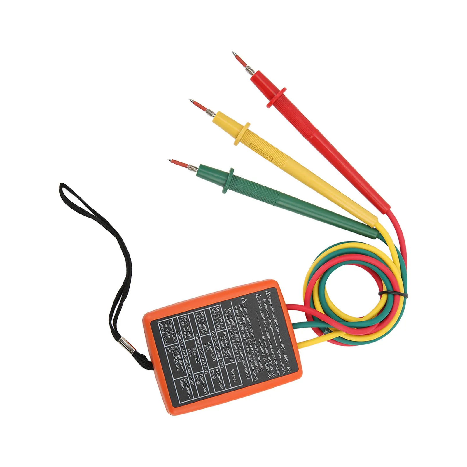 เครื่องวัดการหมุน 3 เฟส AC 60~600V สะดวกในการใช้เครื่องทดสอบการหมุน 3 เฟส ABS สำหรับโรงงานสำหรับการทดสอบไฟฟ้า