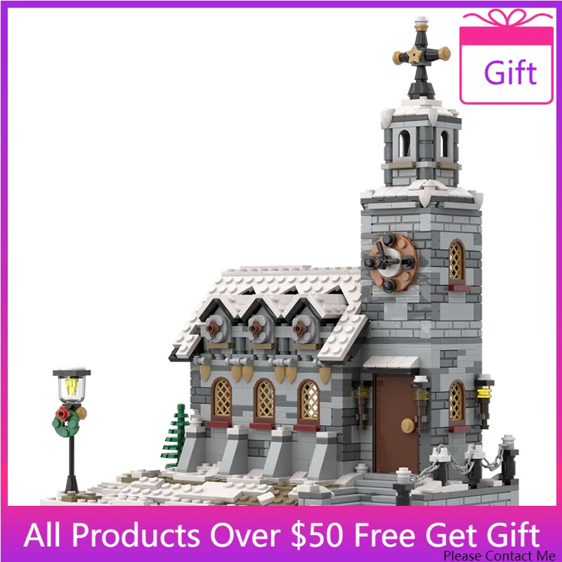 

1095PCS Petraby Benbuilds Classic Architecture MOC-53659 Lagoon/Winter Church/Luke's Diner Building Block Toys Children's Gift