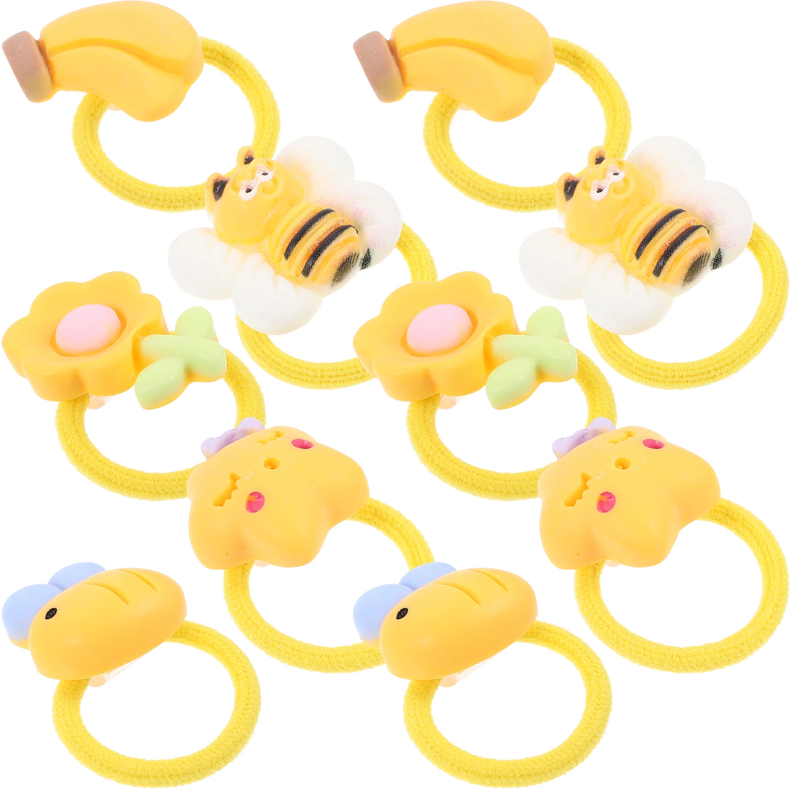 

10pcs Pet Hair Tie Yellow Cats Dogs Hairbands Decorative Accessories Rubber Band Pet Supplies Dog Accessories