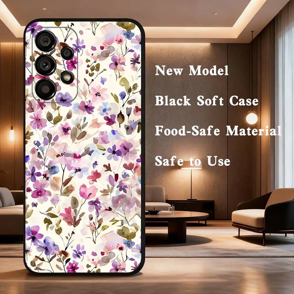 B-Betsy Ann W-Wiltshire London حافظة لهاتف سامسونج جالاكسي A73,31,32,72,41,53,52,71,22,5G,Note,J7,8,9 غطاء أسود ناعم