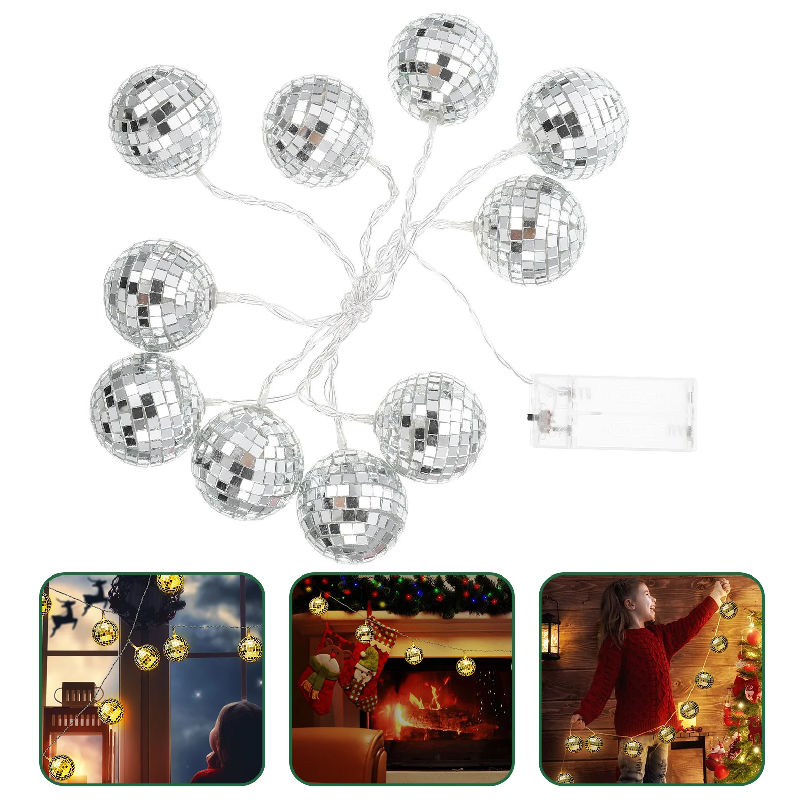 

LED Mirror Disco Ornaments Ball Christmas Light Decoration Decorate Fairy Globe