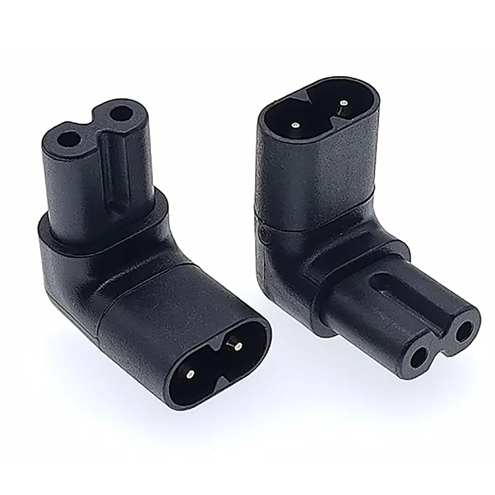 IEC 320 IEC320 iec C7 to C8 90 Degree Left & Right Angled AC Power Adapter Male Female Extension Connector