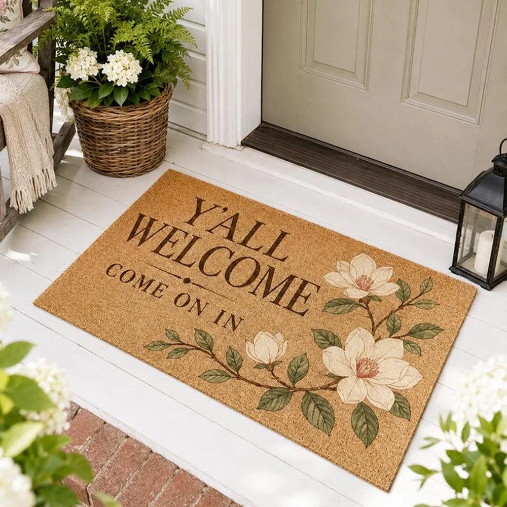 

Artistic Floral Mat Custom Carpet Creative Flower Print Anti Wear Kids Room Unique Bloom Pattern Home Decor Housewarming Gift