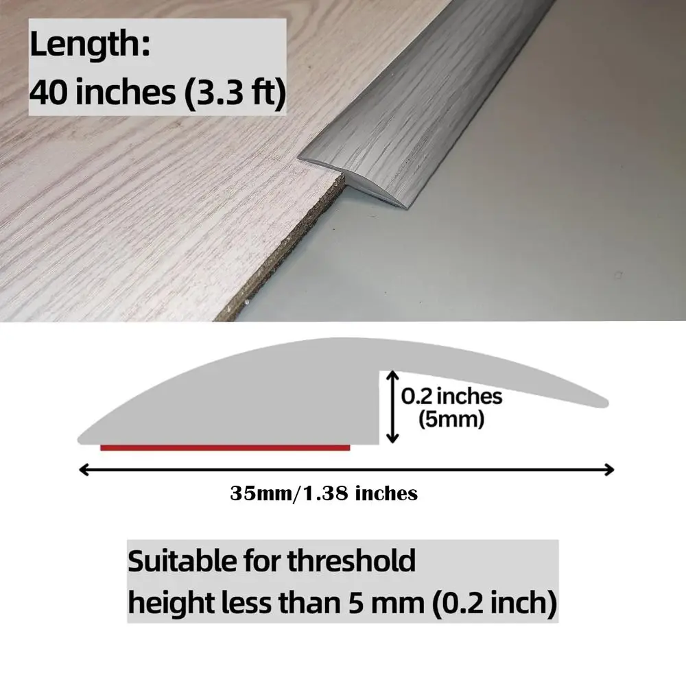 Carpet To Tile Floor Transition Strip Self Adhesive Wear-resistant Threshold Cover Cuttable Household Flat Button Strip Doorway