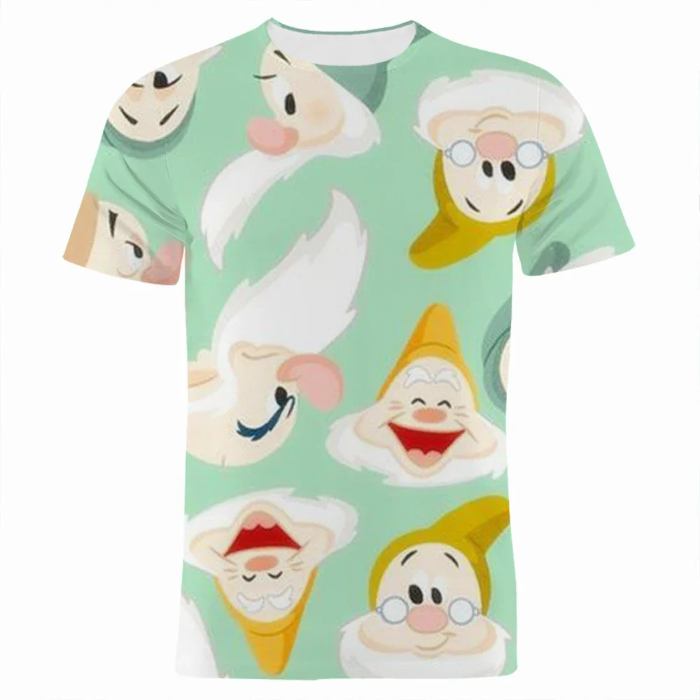 Disney Snow White and the Seven Dwarfs T-Shirts Cartoon Anime 3D Print Men Women Casual Fashion Oversized T Shirt Kids Tees Tops