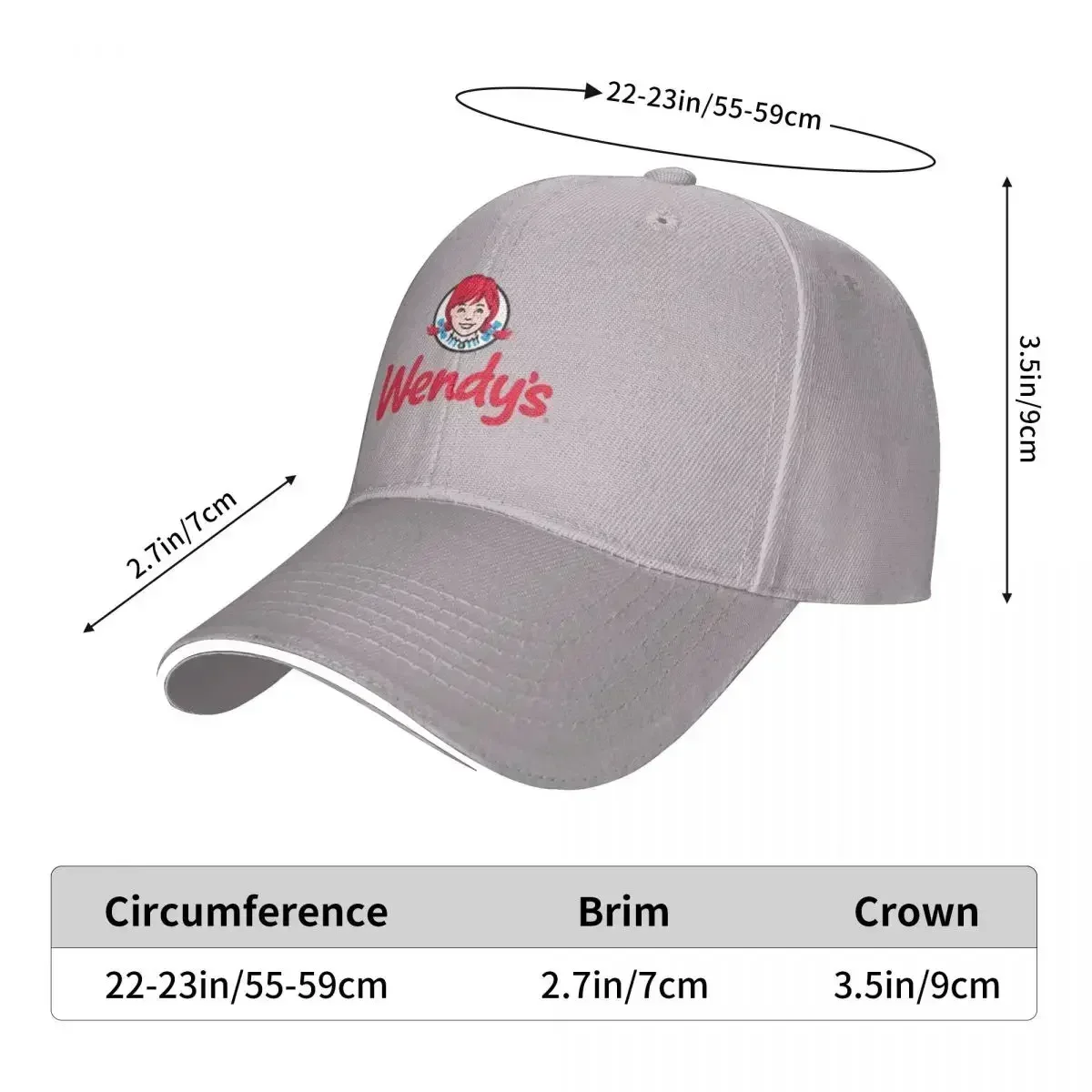 Unisex Baseball Hats Wendys Outdoor Streetwear Summer Sports Baseball Caps Hip Hop Cap Polychromatic Hats Customizable