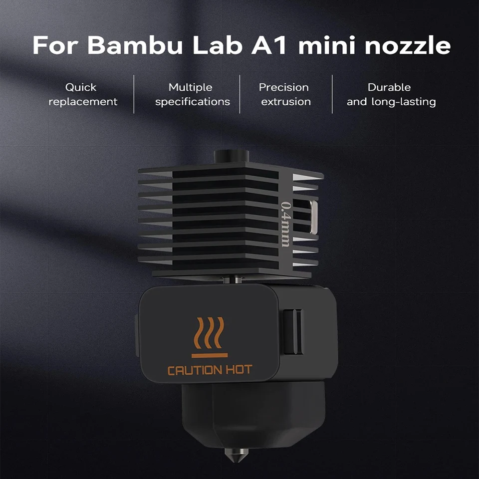 Hotend Kit for Bambulab A1/A1 Mini with 0.4mm Hardened Steel Nozzle Brass Nozzle for Bambulab A1 Mini 3D Printing Accessories