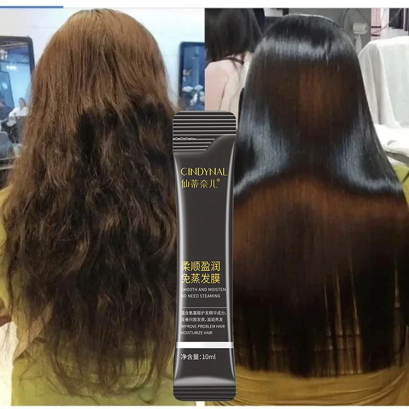 Masker pelurus rambut, 5 detik memperbaiki rambut keriting rusak ajaib Keratin untuk perawatan pelurus rambut halus