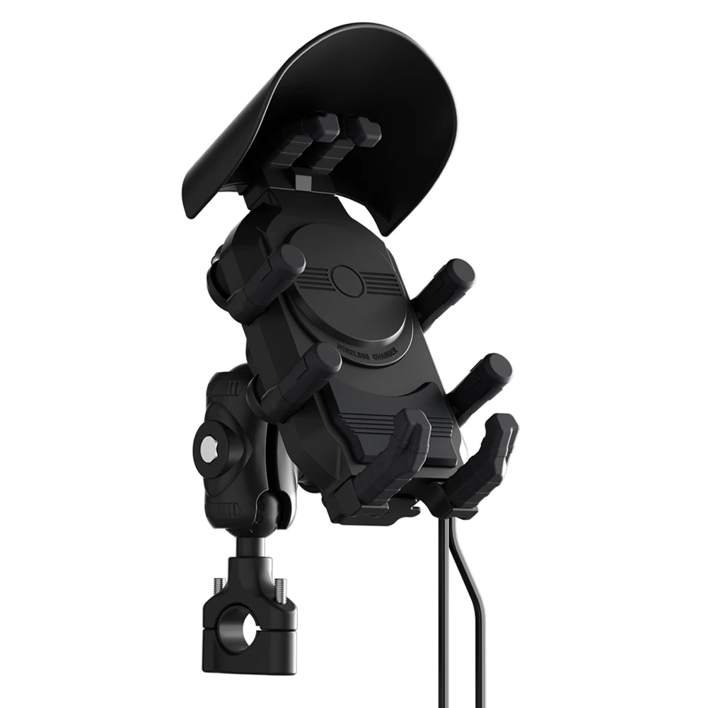 

Держатель для телефона на мотоцикле, 15 Вт, беспроводная зарядка, противоударное крепление на руль смартфона, противоугонное крепление для мобильного телефона, водонепроницаемое