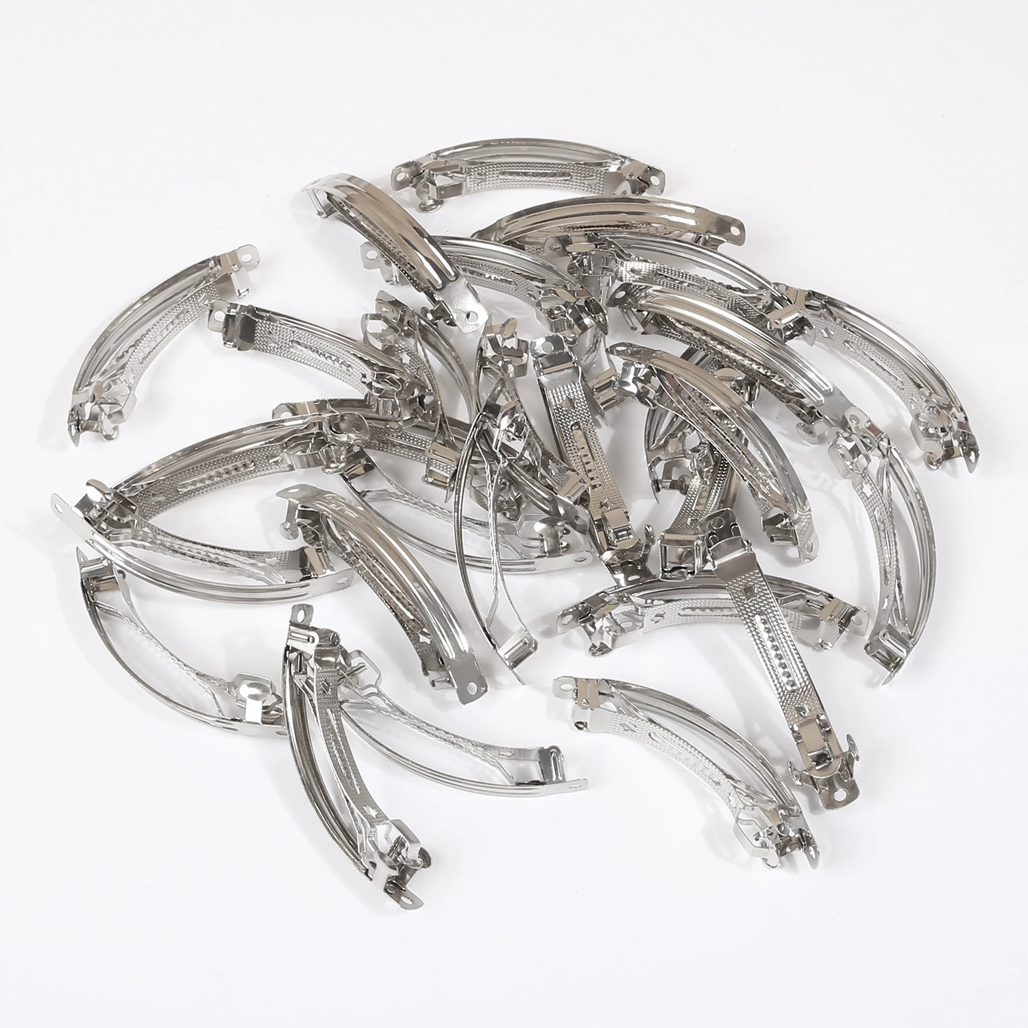 

30 шт., 3,35 дюйма, 8 см, французские зажимы, головные уборы с бантом, заколки для волос, верхние зажимы, зажимы для прыжков, аксессуары «сделай сам», материалы, пружинные зажимы из трех частей