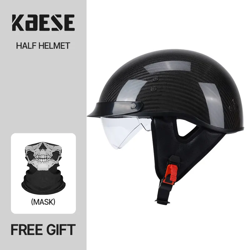 

Light Weight Vintage Carbon Fiber Open Face Helmet 3K Carbonfiber Off-road Motorcycle Casco De Moto Accesorios Motocross Helmets