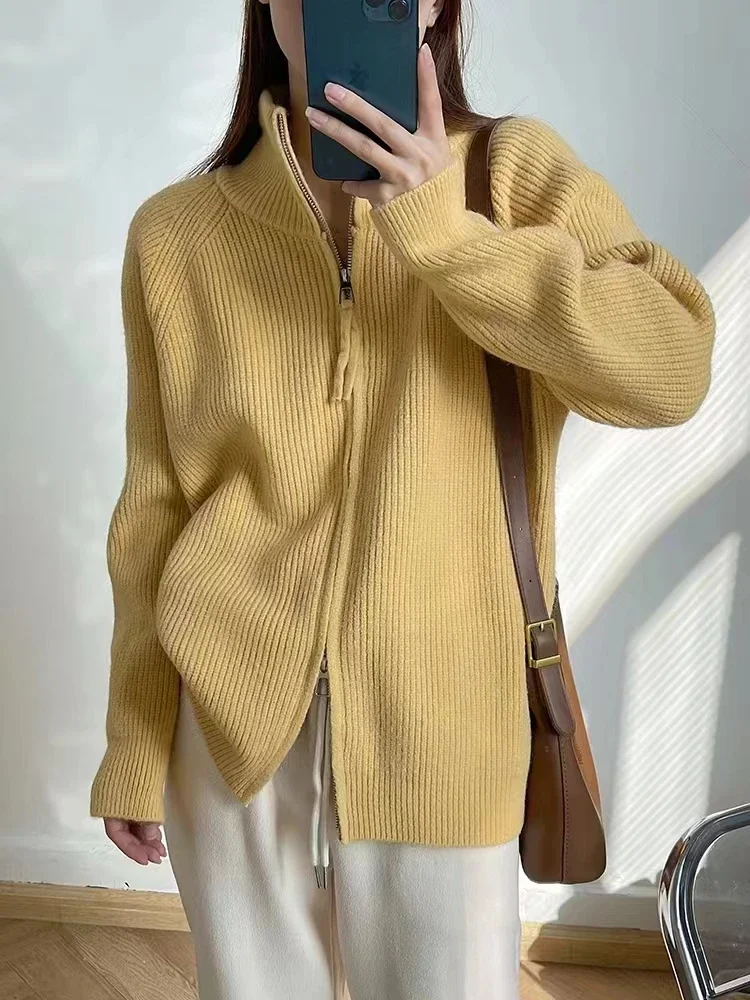 Winter Women Sweater Knitted Cardigan Oversize Girls Sweater Woman Cashmere  Pullover Tops Long Sleeve Maxi Vintage Y2k Thick