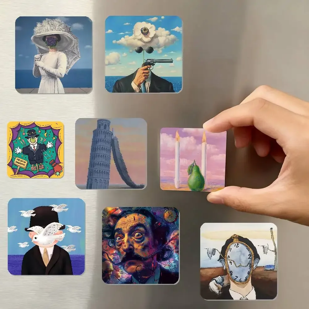 يمكن استخدام ملصقات مربعة مغناطيس الثلاجة ريني فرانكويس غيسلين ماغريت لتخصيص تذكارات أو هدايا مثالية. #1