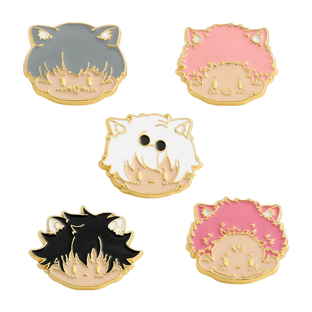 Broche en alliage Anime Jujutsu Kaisen, badge métallique, accessoires de dessin animé, Gojo Satoru, Itadori Yuji, Geto Suguru, collection de cadeaux cosplay