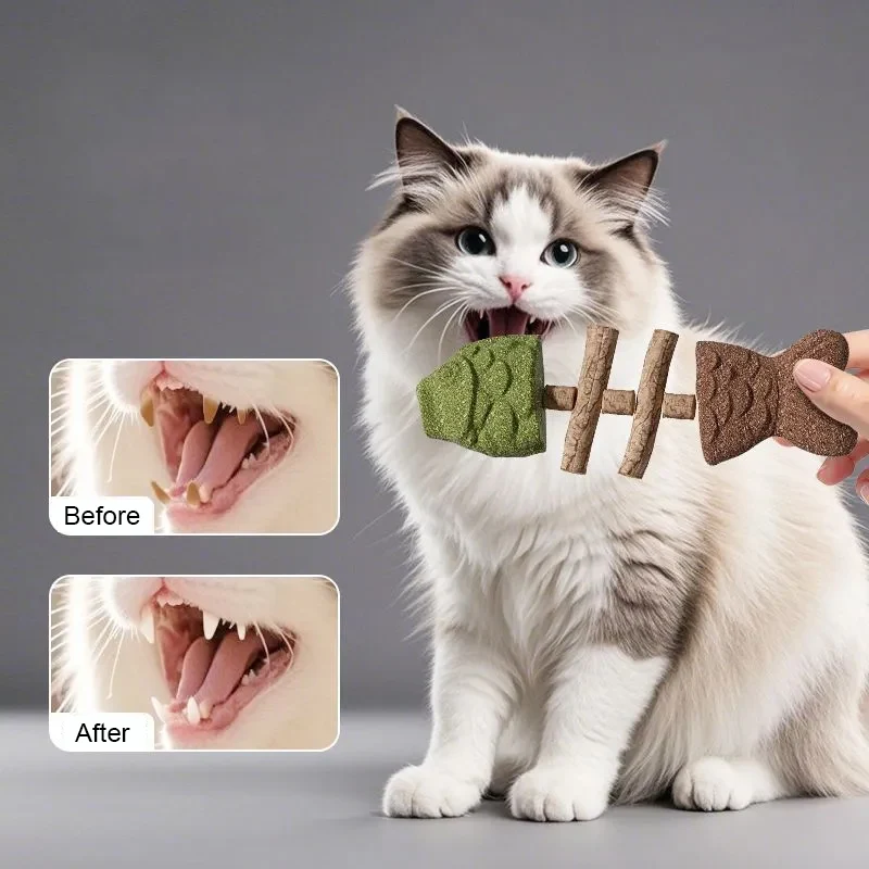 Zabawki dla kotów z kocimiętką w kształcie kulek, śmieszne kośćki rybne, zabawki do lizania, przysmak z kocimiętką i srebrną winną, zabawka do żucia dla kociąt, czyszczenie zębów, artykuły dla kotów.