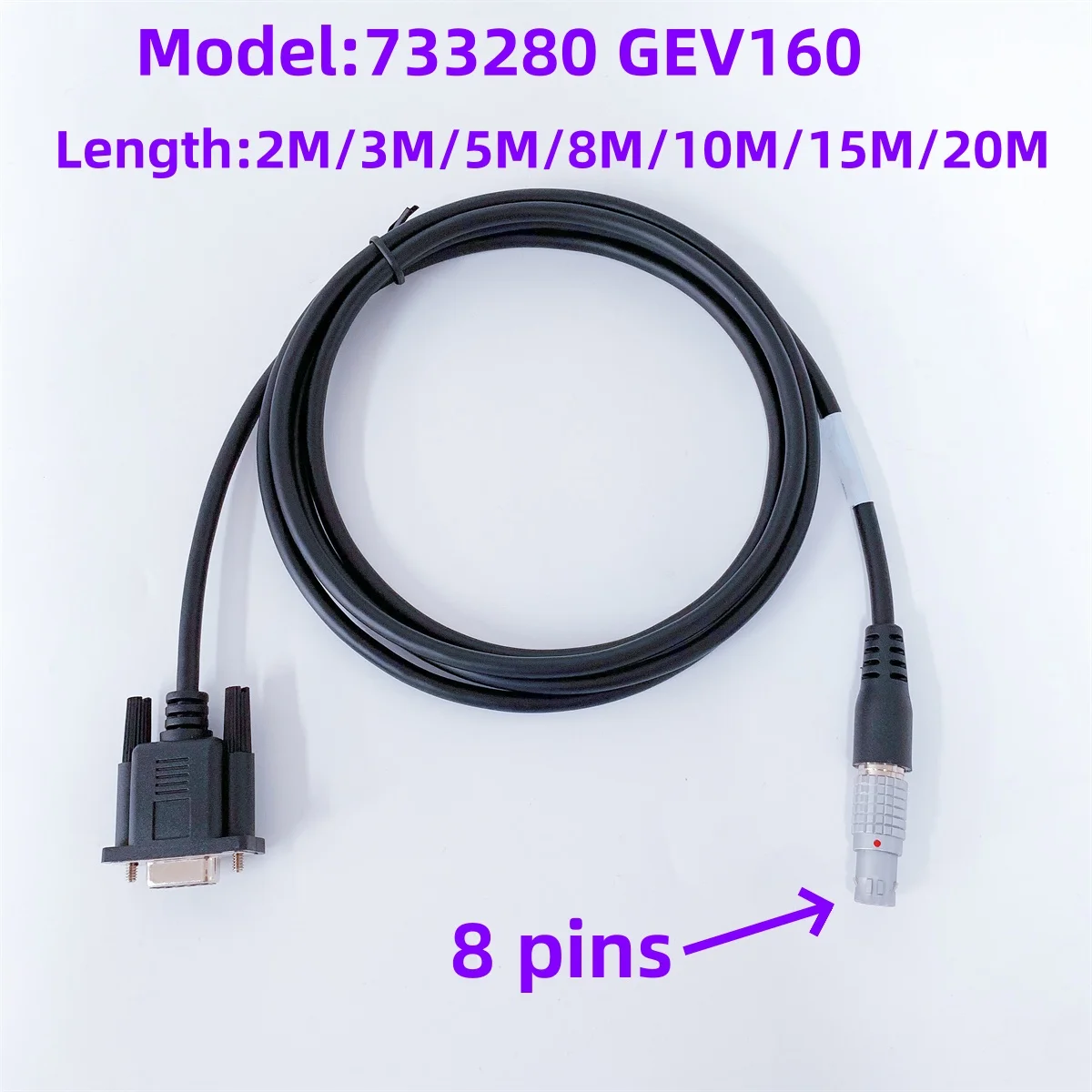 

Brand new 733280 GEV160 Cable Applicable to Leica GNSS GPS RS232 cable for GS10 GS15 To PC data cable 8-pin