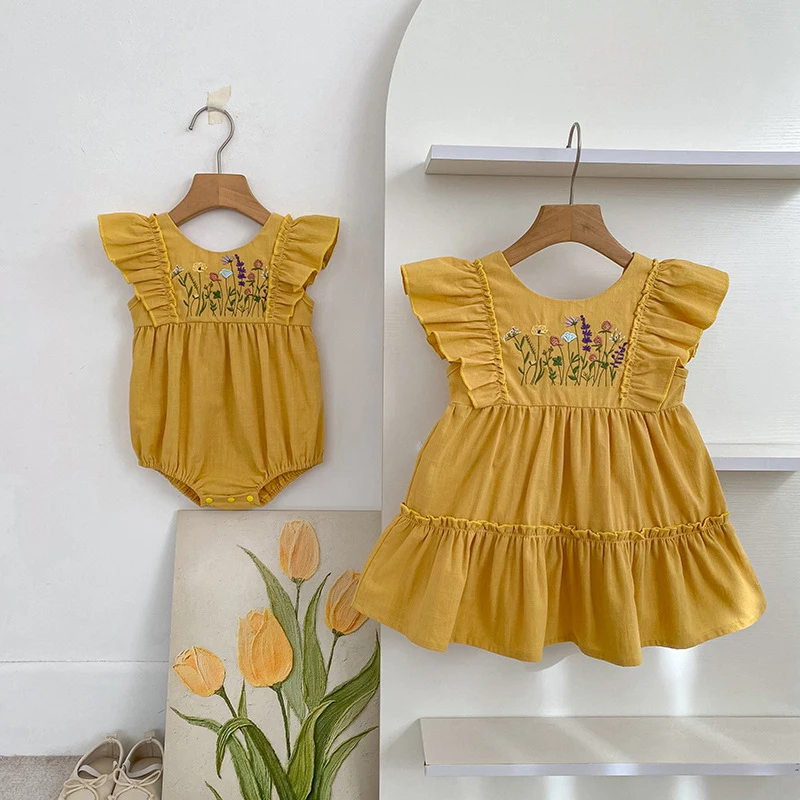 2026 Neue Sommerkollektion 0-24M Säuglings-Baby-Mädchen-Strampler Ärmellose Baumwoll-Bestickte Kleinkind-Mädchen-Bekleidung – Detail 11