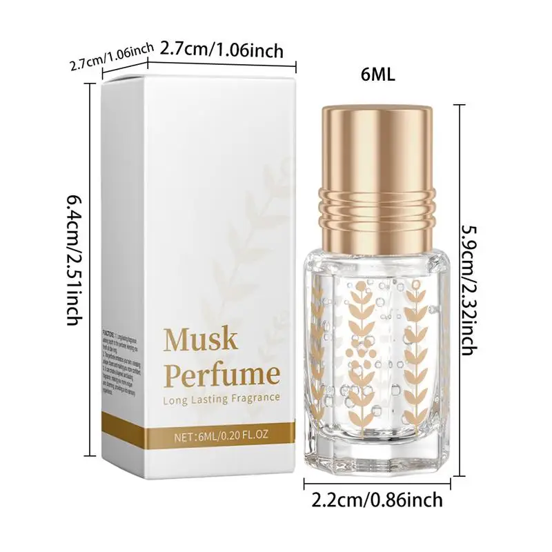 Musk Perfume for Women น้ําหอมโรลออน 6 มล. กลิ่นหอมติดทนนานเพิ่มเสน่ห์น้ําหอมทุกวันสําหรับทุกสภาพผิว