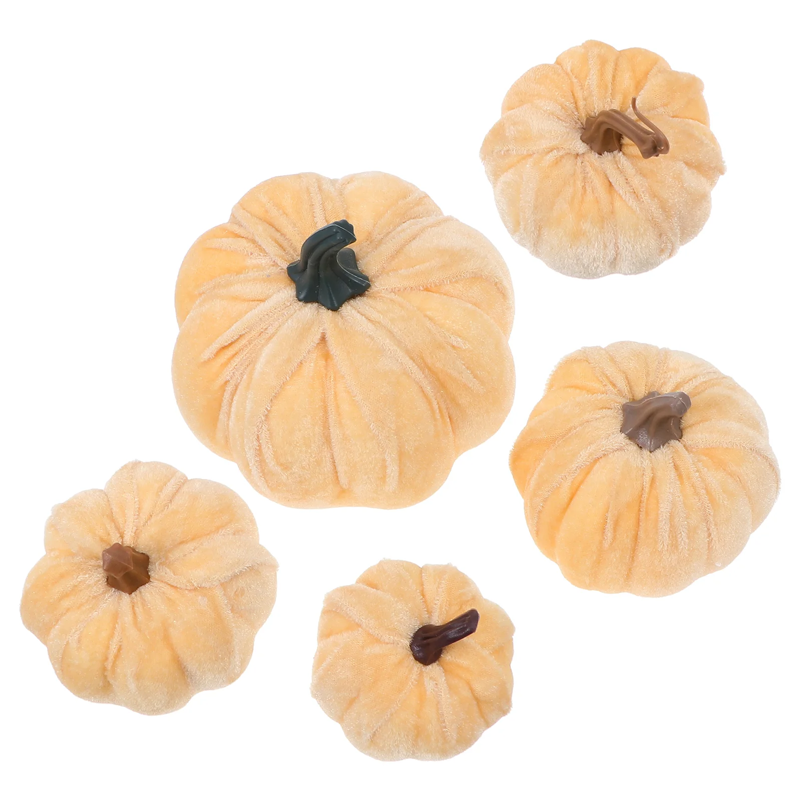 5 Pcs Flannel Foam Pumpkin DIY Models Fake Simulation Mini Autumn Small Thanksgiving Halloween for