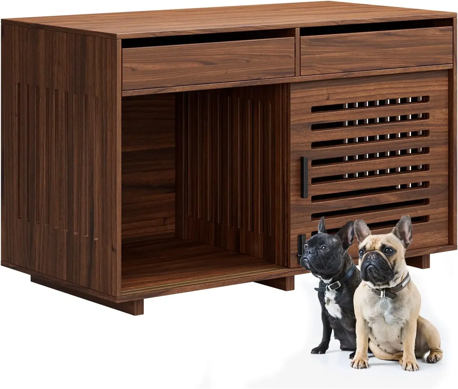 Indoor Wooden Small Pet Cage Dog Kennel Table Dog Crate Furniture Dog House With Storage Drawers