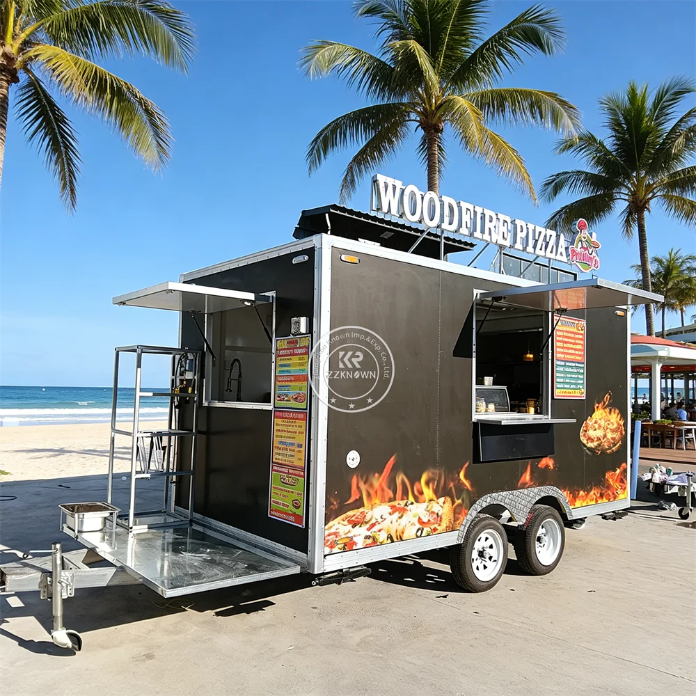 

Коммерческий полностью оборудованный фургон для бургеров, пиццы и хот-догов, мобильный прицеп для уличной торговли, портативный фудтрак для выездной торговли