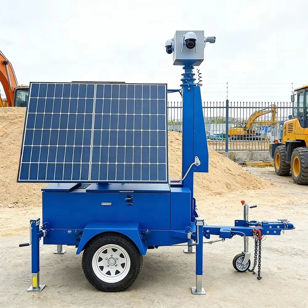 Foldable Solar Powered Mobile Trailer with 4G Remote Monitoring for Large Event Monitoring