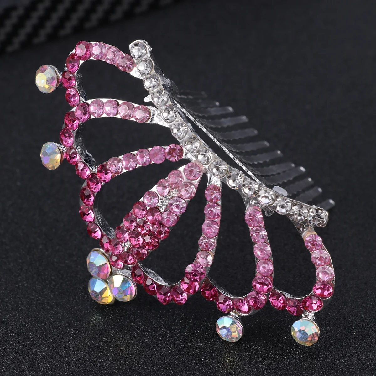 

Pink Crystal Tiara Kids Crown Comb Elegant Hair Decoration for Girls Proms Birthday Pageants Kids Crown Comb Girls Headband