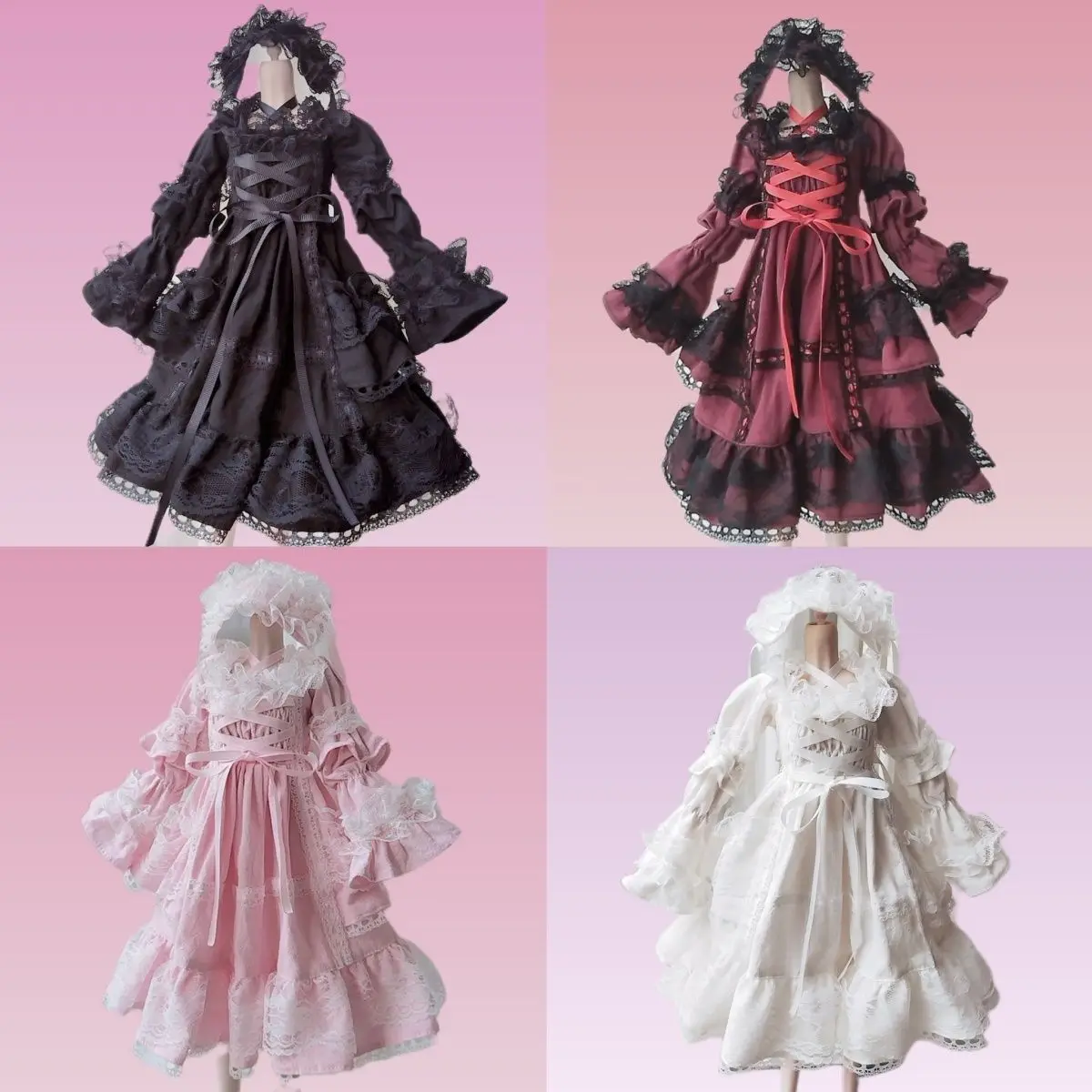 

60CM BJD Doll Cute Clothes Maid Dress Black and White 1/3 1/4 1/6 Doll Accessories Children's toys
