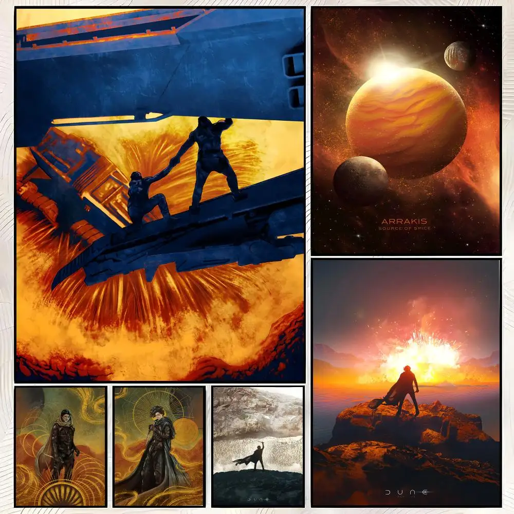 Classic Movie D-Dune Poster Vintage PP Paper Wall Art Home Decor Print for Bedroom Living Room Aesthetic Gift
