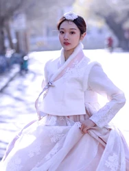 Hanfu Vest Korean Ethnic Vest Women's High-end Genuine Slim And Tall Clothing,winter Super Fairy Cotton Hanbok For Women