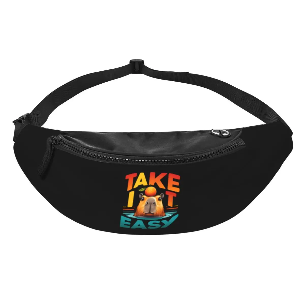 Custom Take It East Capybara Fanny Pack Men Women Cute Giant Cavy Capybara Crossbody Waist Bag for Running Phone Money Pouch