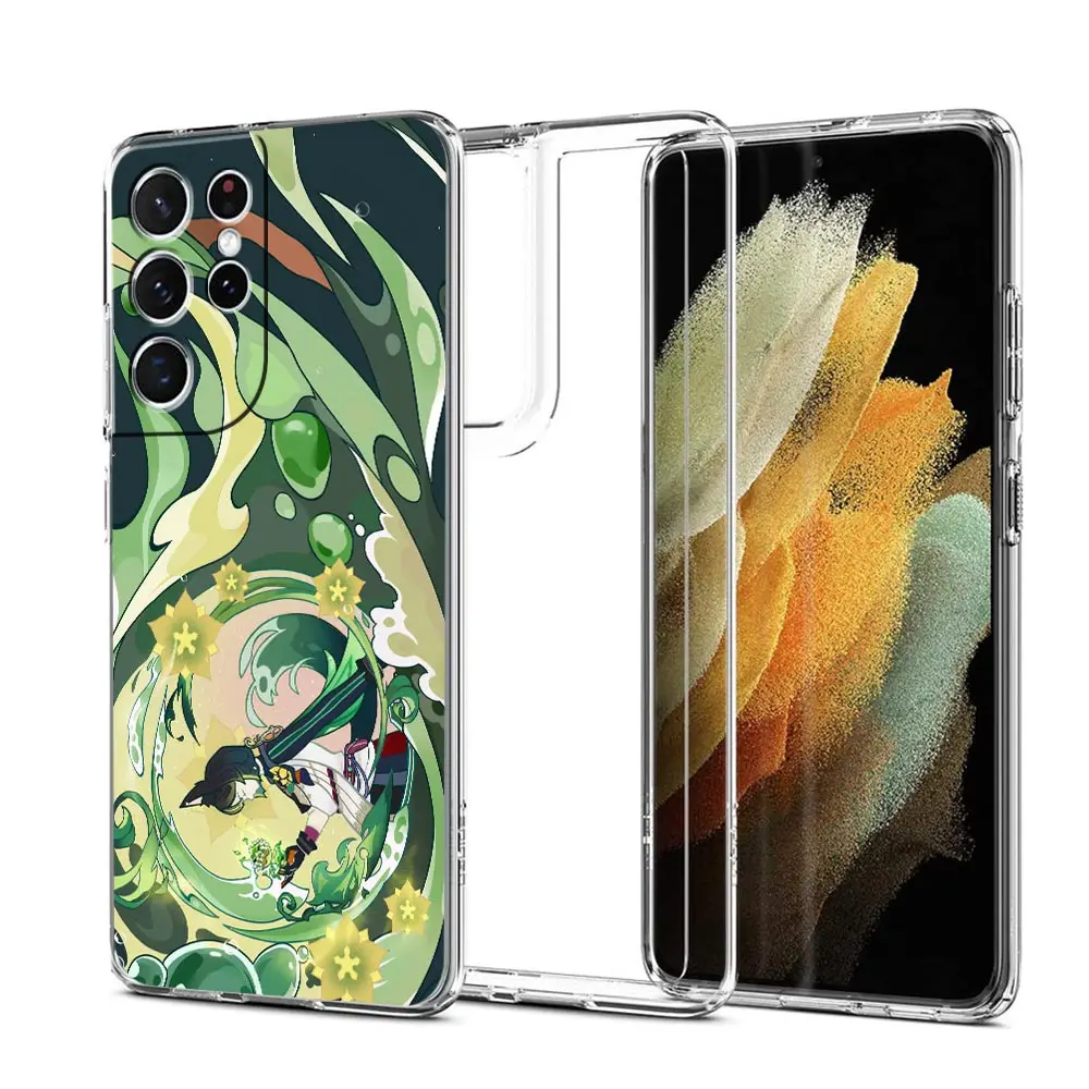 Game Genshin Impact Tighnari Clear Phone Case For Samsung Galaxy S23 S22 5G S20 Ultra S21 FE 5G S10E S9 S8 S10 Plus Soft Cover