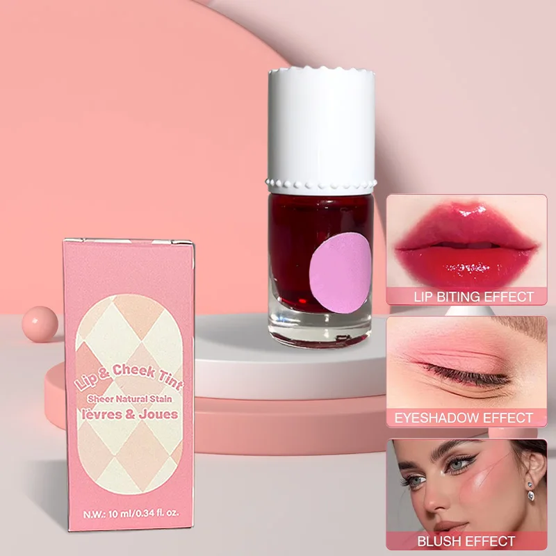 Hot-selling Dual-purpose Lip And Cheek Rouge Highlighter Liquid Skin Brightener Long-lasting Moisturizing Brightening Lip Glaze