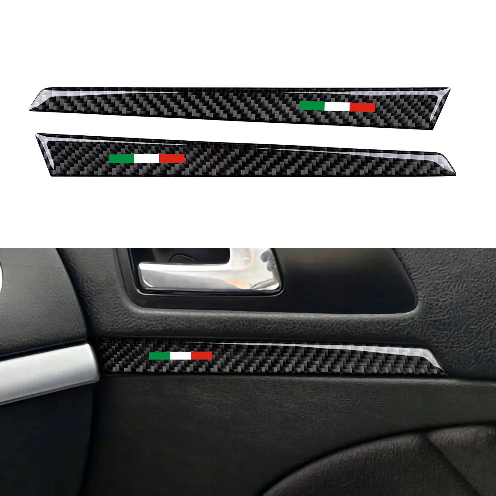 For Alfa Romeo 159 (2004-2011) Accessories , Car Door Decorative Strips Panel, Carbon Fiber Interior Sticker