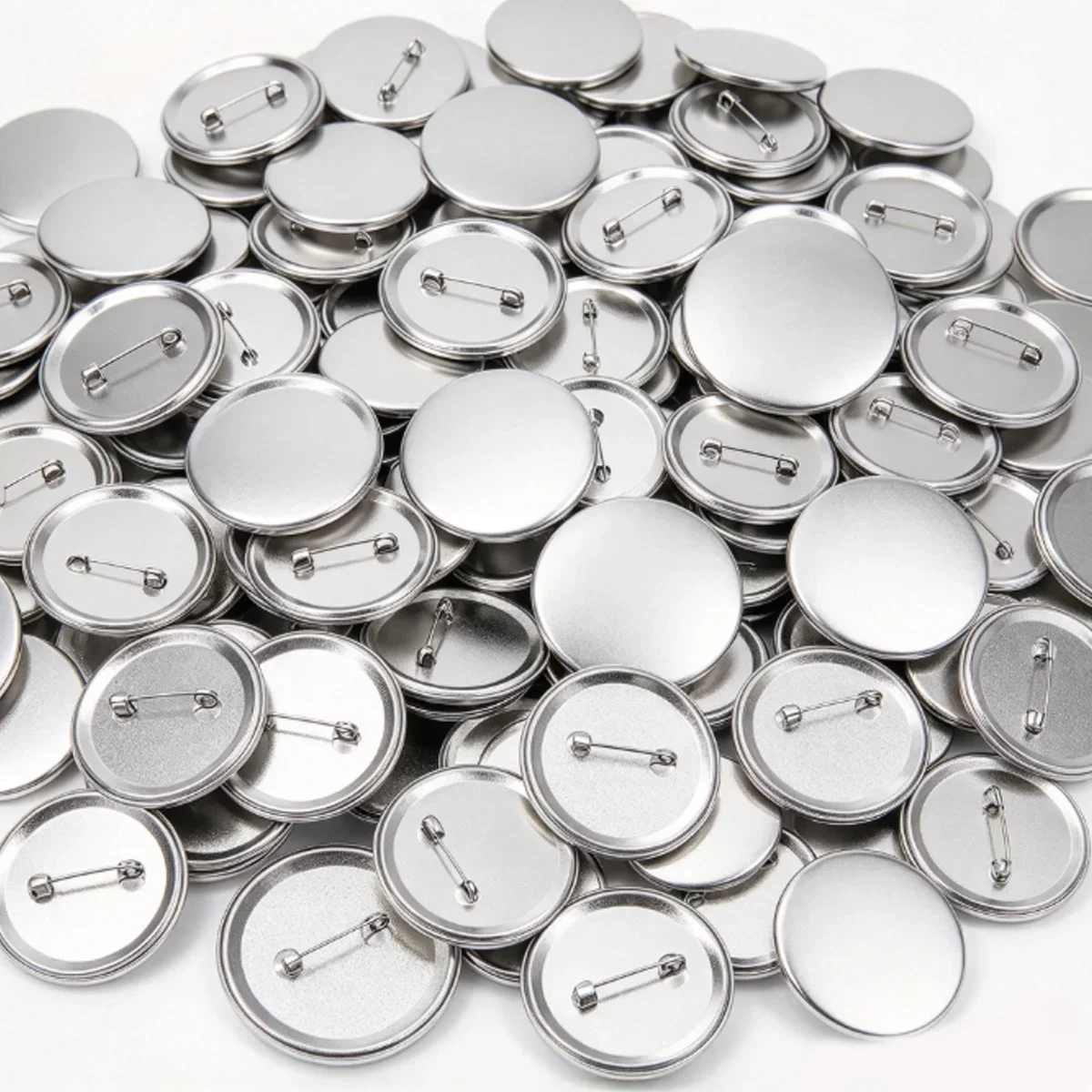20/40Sets 3.7cm/1.46in Round Button Maker Refill Components With Tinplate Covers Plastic Clips Protective Film Bulk DIY ZSY