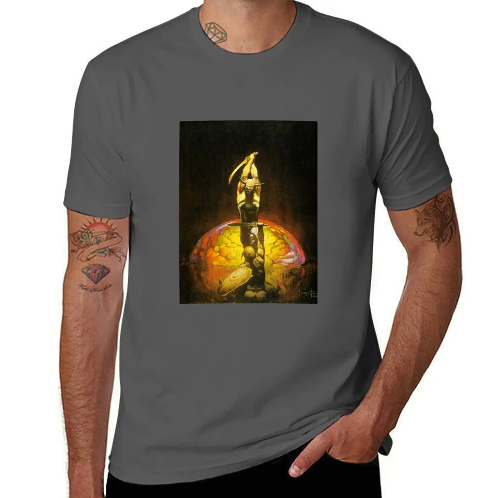 

Frank Frazetta T-Shirt t shirts for man cotton funny men t shirt cotton 100% printed t shirts for man T-Shirt