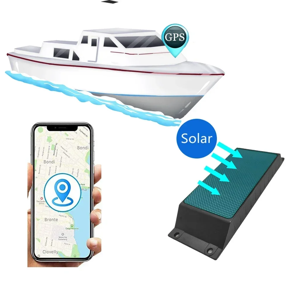10000mah rechargeable battery 5 years 2G solar tracking device ship boat yacht tracking boat gps tracker