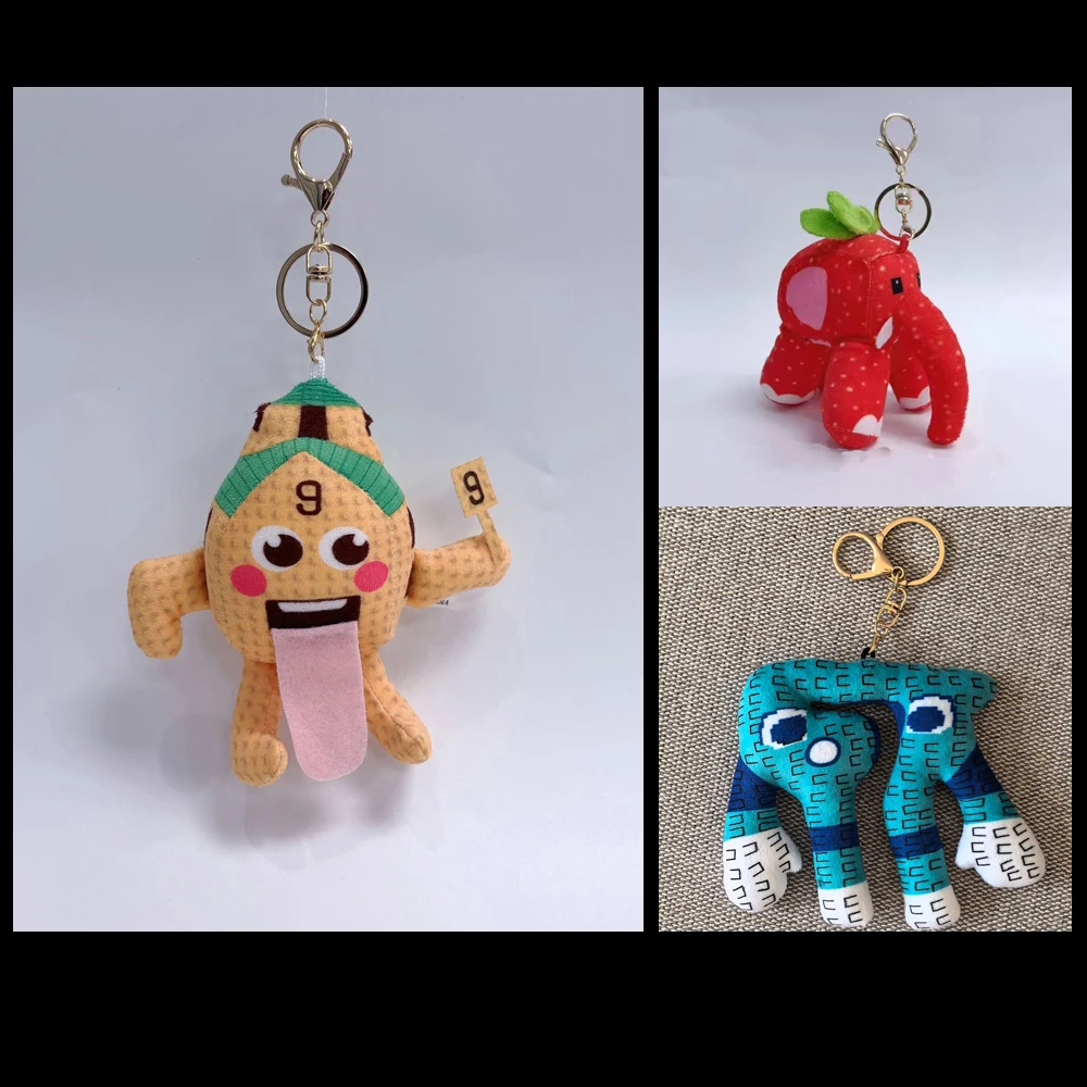 Jogo de anime engraçado rouba um Brainrot chaveiro brinquedo de pelúcia no. 9 Casa no 67 Bolsa de elefante de morango chaveiro mochila pingente boneca