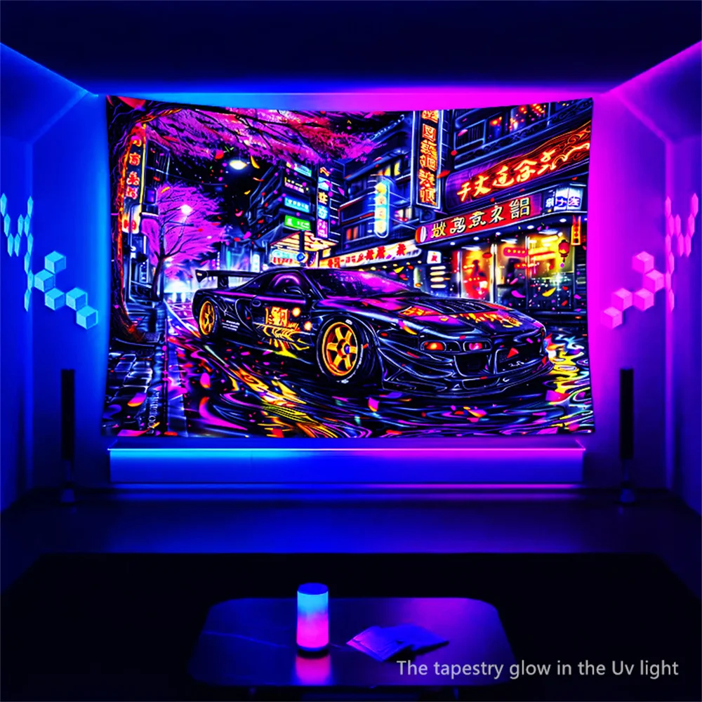 Racing UV Blacklight Fluoresce - Aesthetic Tapestry ulasan dan harga