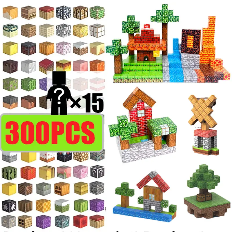 

10-300 шт. магнитные строительные блоки, игрушки, здание, шахтный магнит, мир STEM, сенсорный конструктор, развивающая игрушка, рождественские подарки
