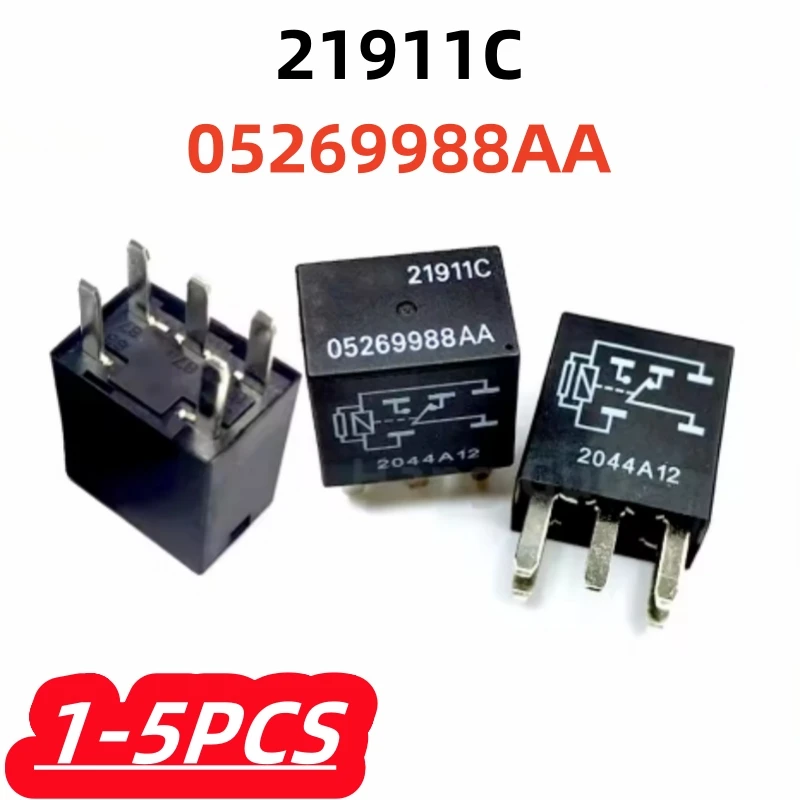 1-5Pcs/Lot 100% New 21911C Auto Safety Box Relay 5 PIN 05269988AA 35A 12VDC Auto Original Relay