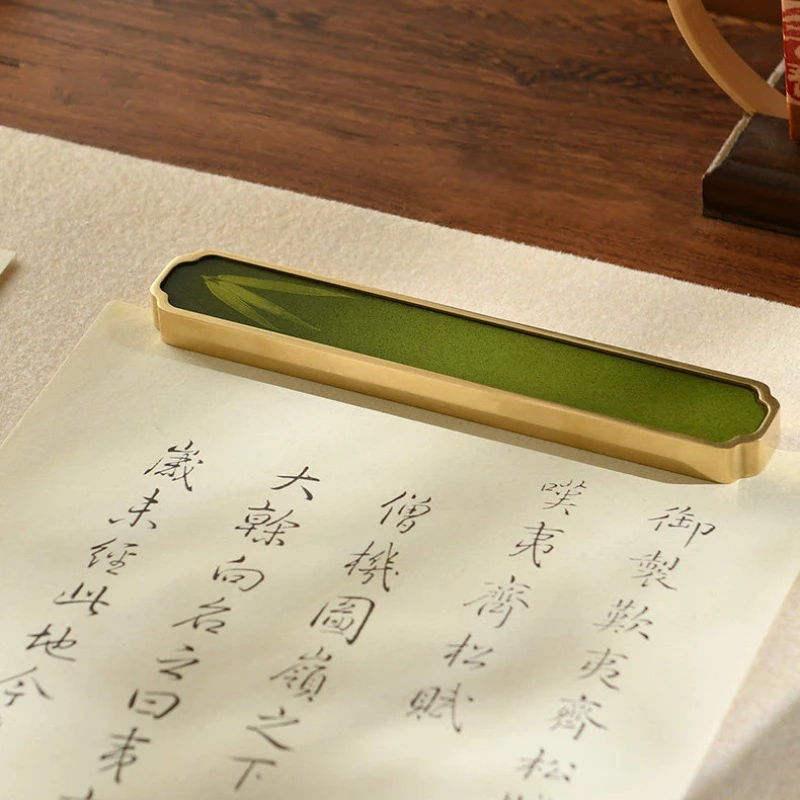 Chinese Calligraphy Paperweight Brass Desk Ornaments of the Four Treasures of the Study for Calligraphy Painting Art Supplies